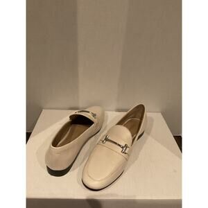 Enzo Angiolini En-Tatye - Cream Leather Horse Bit Slip on Loafers -  6 1/2M - 37